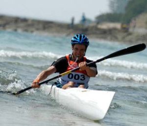 Jarad Kohlar in a Kayak